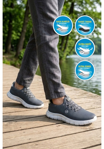 Walkway Füme Fileli Hafif Esnek Erkek Spor Ayakkabı 26134 M