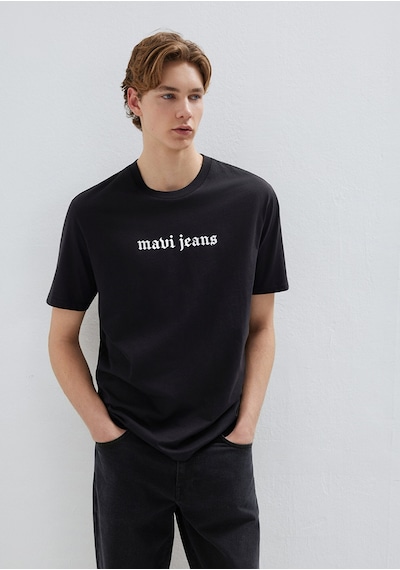 Mavi - Mavi Jeans Baskılı Siyah Tişört 0613201-900 Siyah