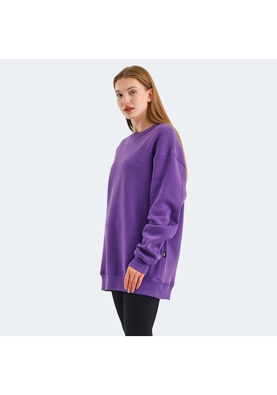 Slazenger VADIM Oversize Kadın Oversıze Mor Sweatshirt