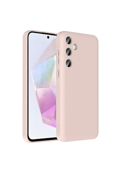 Effox Galaxy Uyumlu A36 Kılıf Kamera Korumalı Kartlık Hazneli Effx Vitra Kapak - Pembe Pembe