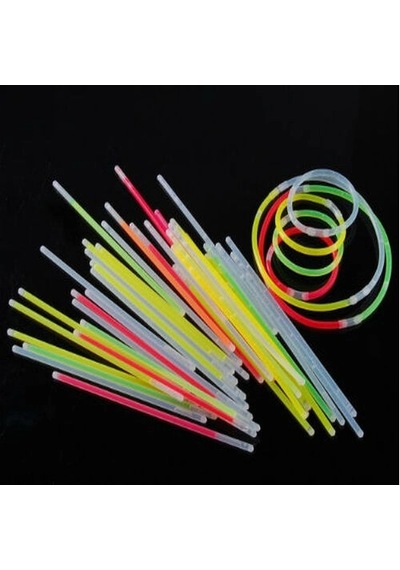 10 Adet Karanlıkta Işık Veren Bracelet Fosforlu Kırılan Çubuk Bileklik +0