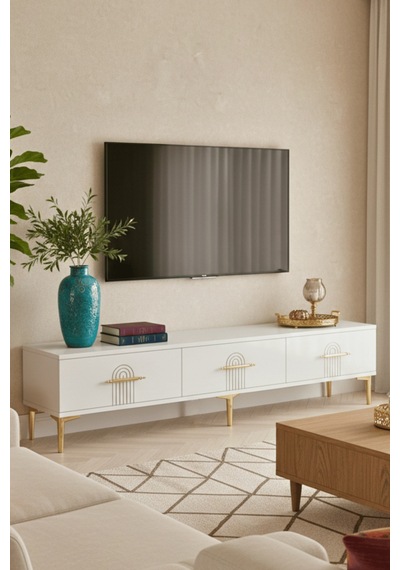 Tsa1815b - İda Tsa180 Tv Stand, Tv Sehpası Ve Tv Ünitesi Beyaz 180cm