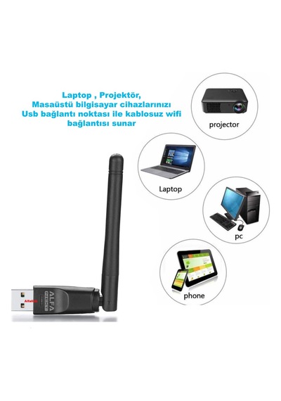 Nonap W116 Tv Uydu Cihazları Pc 150mbps Wireless Antenli Wifi Adaptör