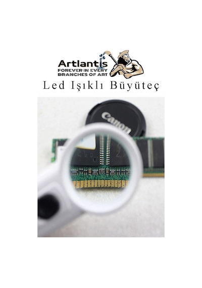 Led Işıklı Büyüteç 75 Mm 1 Adet 3x Büyütme Optik Büyüteç El Tipi Işıklı Lens Taşınabilir Okul Büro Ofis