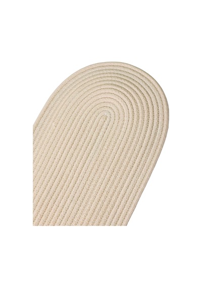 Jutty Hasır Görünümlü Jüt Dokuma Oval Krem Dekoratif Runner 25x90 Cm Mutfak Salon Masa Örtüsü Krem