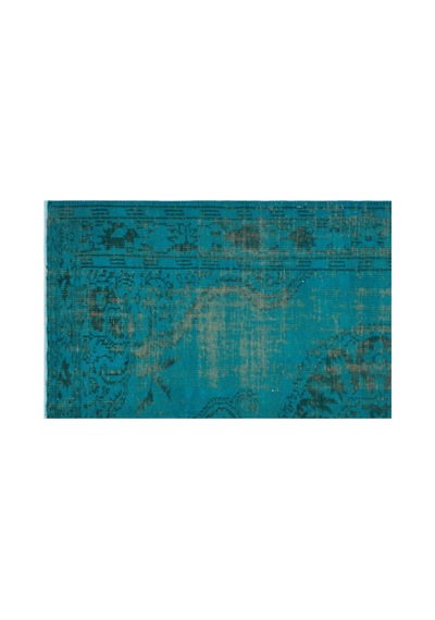 El Dokuması Vintage Yün-pamuk Turkuaz Halı 23734 172 X 278 Cm