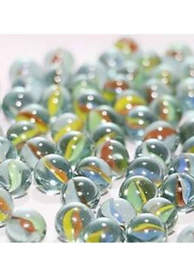 50 Adet Karışık Renk Cam Misket Bilye Oyuncak Cam Bilya Gülle Açık Mavi
