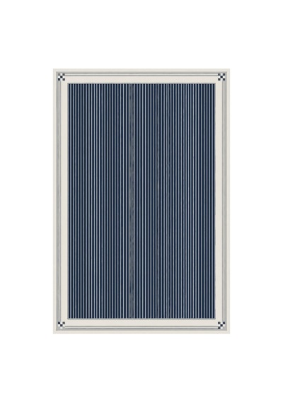 Kartela Halı İnce Çizgili Bordürlü Halı Lacivert Kaymaz Taban Makinede Yıkanabilir 180x270 Cm