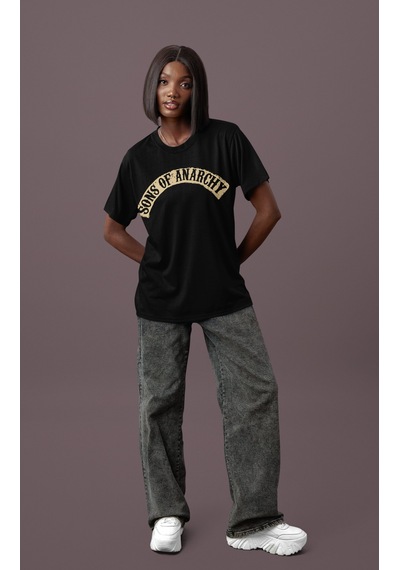 Sons Of Anarchy Dizi Sırt Baskılı Unisex Oversize Tişört Siyah