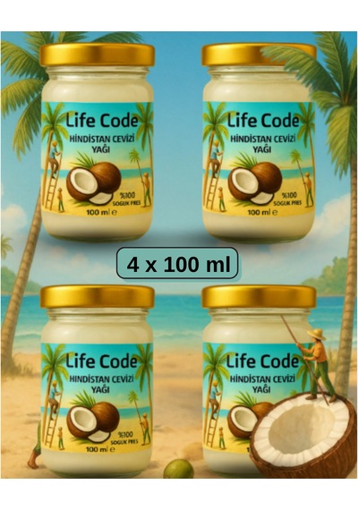 Hindistan Cevizi Yağı Coconut Oil 100 Ml 4 Adet