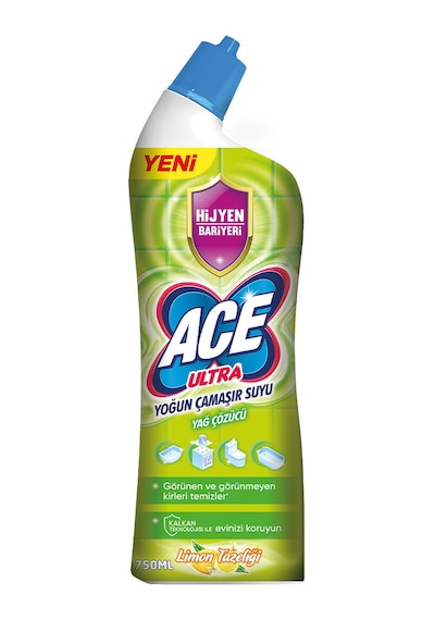 2 Adet Ace Ultra Çamaşır Suyu Powerjel 750 Ml Limon Bahçesi Diğer