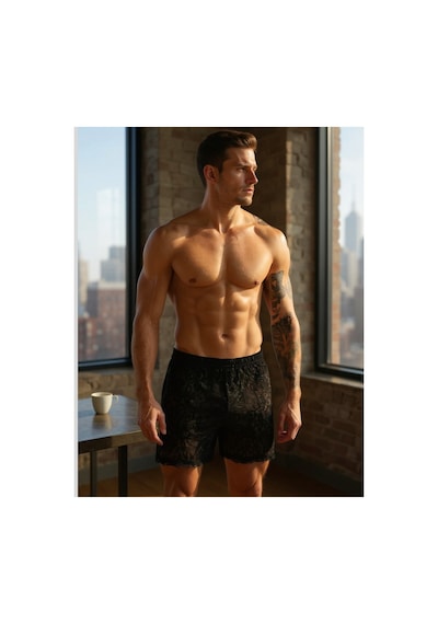 Qmen Style Erkek Dantel Boxer Siyah