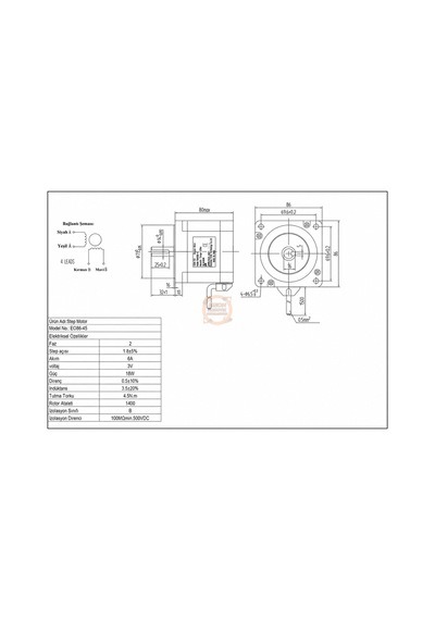 4.5 Nm Nema34 Step Motor Eo86-45 14mm Mil Jkon-tek