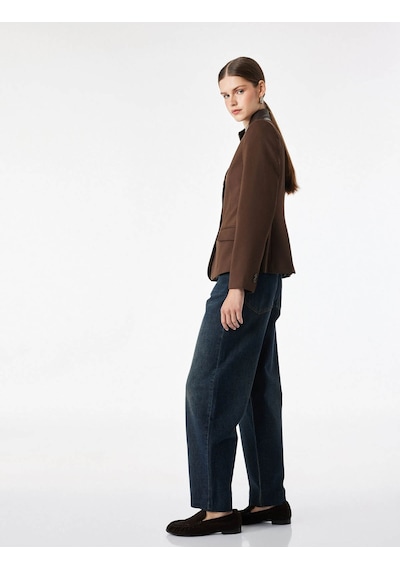 Koton Slim Fit Kahverengi Kadın Ceket 7wak50014pw