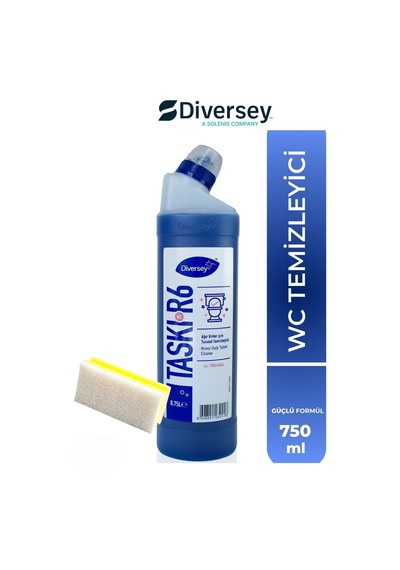 Tuvalet Temizleyici Taskı R6 Wc 750ml 1 Adet + Hassas Temizlik Süngeri 1 Adet 160gr
