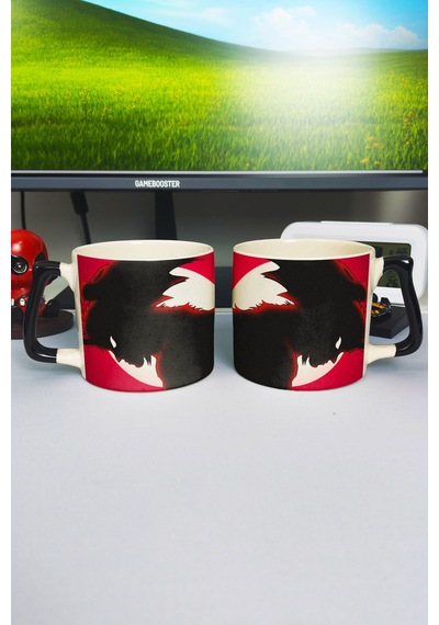 Devilman: Crybaby Anime Baskılı Seramik Lüks Kupa 1 Adet Özel Siyah Kulp Dalga Kulp V3d Çok Renkli