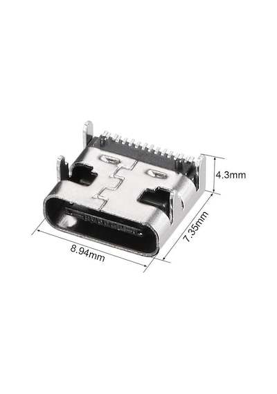Powermaster Ic-266b-4 Type-c Dişi Şase Konnektör - Usb 3.1 16 Pin Hızlı Şarj Destekli Soketi
