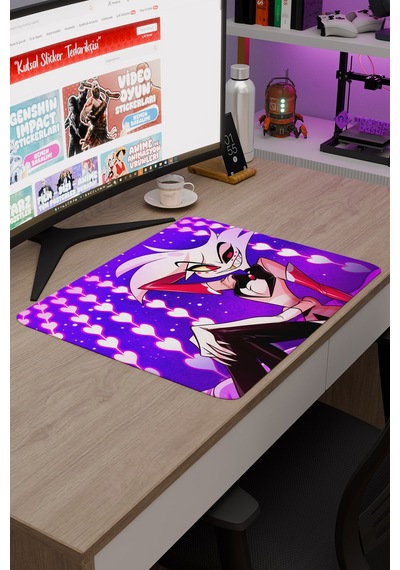 Hazbin Hotel Kaymaz Dikişli Kauçuk Oyuncu Mousepad V3 - 48x40 Xl Gaming Mouse Pad Fare Altlığı
