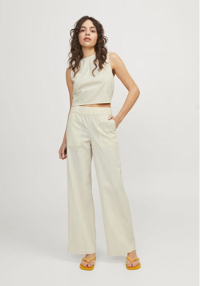 Jack & Jones Kadin Büzgülü Sirt Cut Out Detayli Bluz - Kaia 12253384 Bone White Yeşil