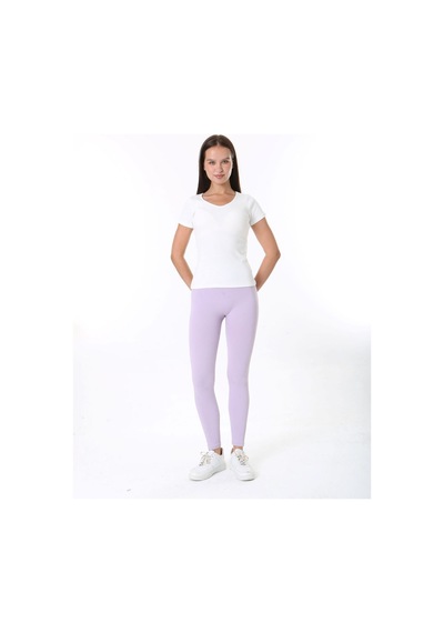 Rooted-kadın Basic V Yaka T-shirt ,fitilli Kaşkorse Kumaş Bluz BEYAZ