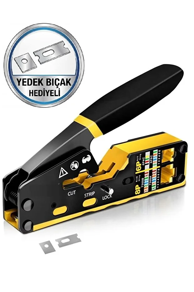 Yeni Nesil Ez Rj45 Ağ Crimper Çok İşlevli Ethernet Sıkma Pensesi Kesme/şerit Rj11/cat5e/6 Utp Stp + Yedek Bıçak  Network Aksesuarı