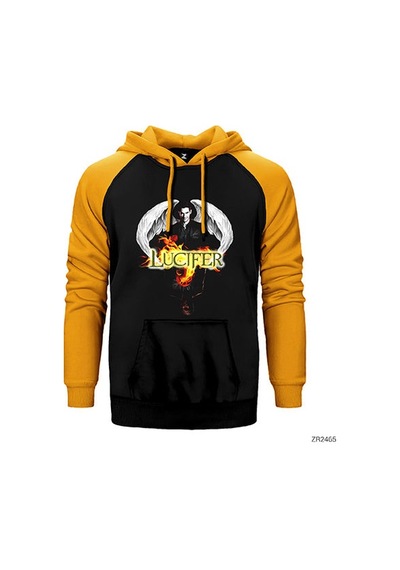 Lucifer Double Face Kırmızı Renk Reglan Kol Sweatshirt / Hoodie