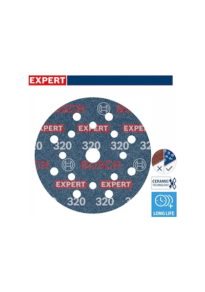 Bosch Expert O780 125 Mm 320 Kum 6'lı Cırtlı Folyo Zımpara Diski 2608902405
