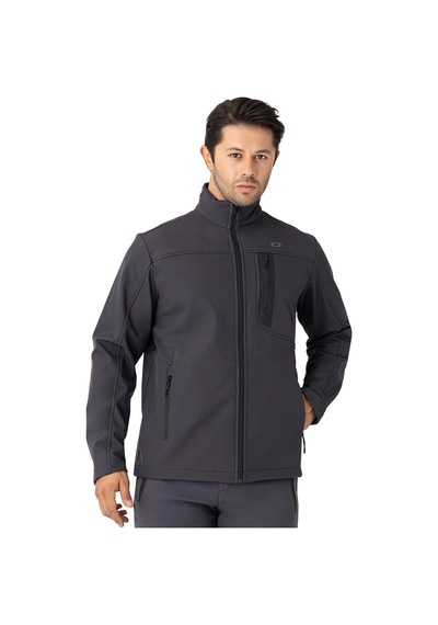 Crozwise Antrasit Erkek Su Geçirmez Softshell Outdoor Mont / Ceket - 5039-06