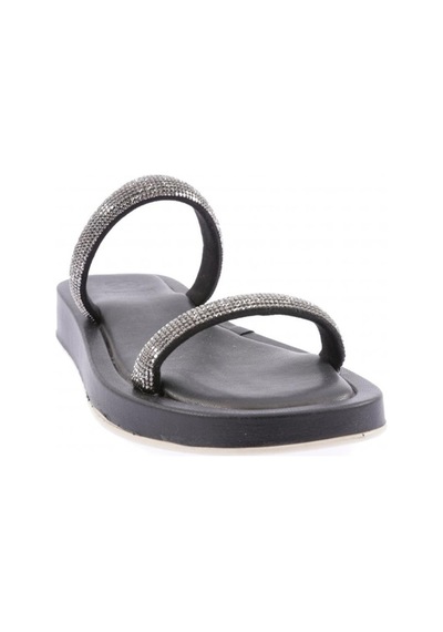 Dgn 009 Kadin Silver Taşli Bantli Terlik 009-2297-R1534 Siyah