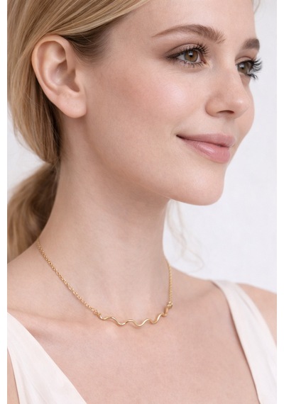 Yalor Zikzak Model Kolye Altın