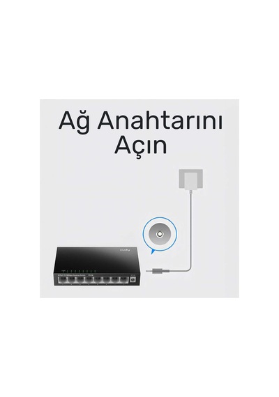 Fs108 8port 10/100mbps Duvar Montajlı Metal Masaüstü Switch