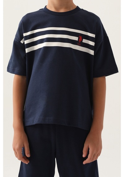 U.S. Polo Assn. Lisanslı Emblem Lacivert Erkek Çocuk Bermuda Takım 5274-43183 Lacivert