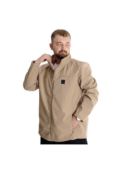 Mode Xl Büyük Beden Erkek Shoftshell Waterproof Mont 21232 Bej 001
