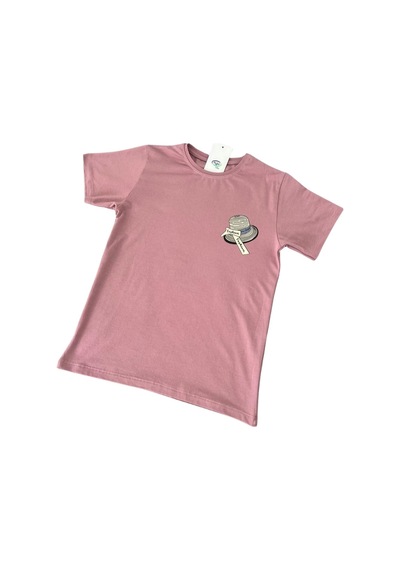 New Kids Şapka Baskılı Kız Çocuk Tişört-91117 Pembe