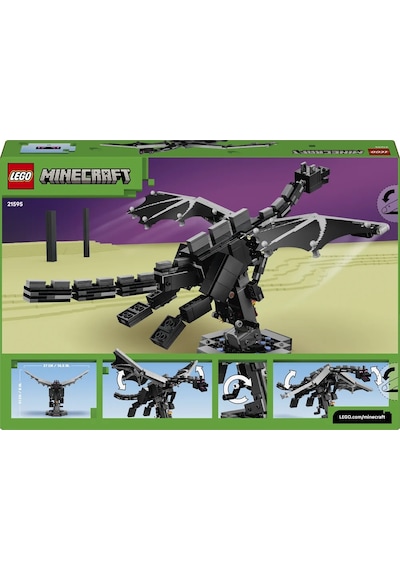 LEGO® Minecraft® Ender Ejderhası 21595 – 10 Yaş ve Üzeri Çocuklar için Oyun İçi Eşya İçeren Oyuncak Yapım Seti (710 Parça)
