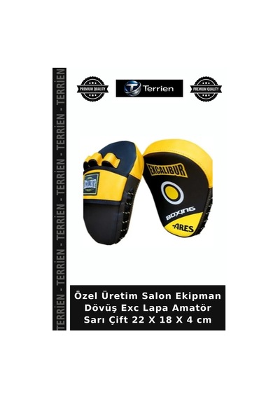 Özel Üretim Salon Ekipman Dövüş Exc Lapa Amatör Sarı Çift 22 X 18 X 4 Cm