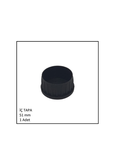 Plastik İç Tapa, Yuvarlak, 51 Mm Siyah