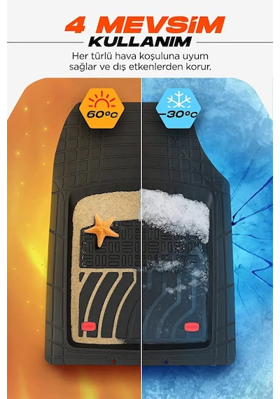 Uno 1992 Uyumlu 3 Cm Havuzlu 5 Parça Set 4d Paspas Takımı Siyah - Gri