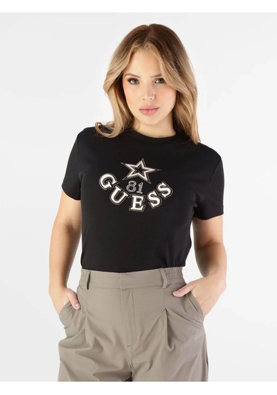 Guess Elettra Siyah Kadın T-shirt V6yı04k4268-jblk