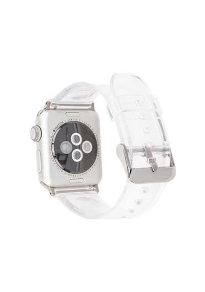 Apple Uyumlu Watch 44mm Krd-13 Şeffaf Silikon Kordon