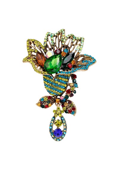 Kadınlar Ve Kızlar İçin Zarif Vintage Kristal Çiçek Broş - Mükemmel Düğün Aksesuarı Veya Moda İfadesi