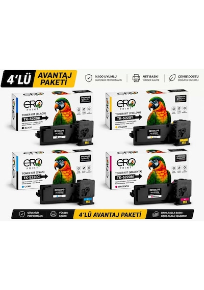Tk-5220 Kyocera Ecosys M5521cdn 4 Renk Uyumlu,  Toner Set