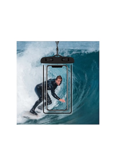 Su Geçirmez Telefon Kılıfı Havuz Deniz Yağmur Da Kullanım Boyun Askı İpli Waterproof Phone Case Siyah