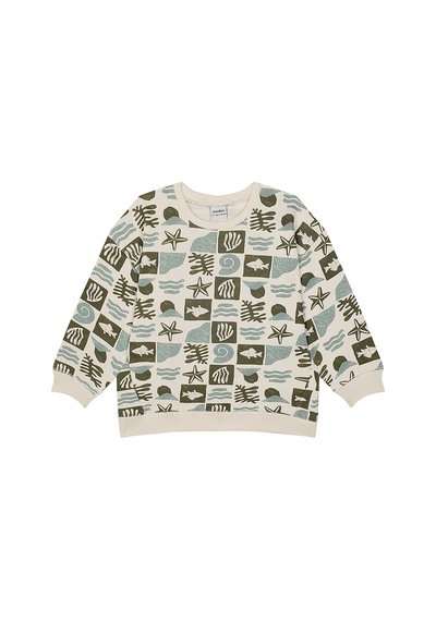 Antebies Okyanus Deseni Sweatshirt Çok Renkli
