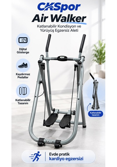 Ckspor Air Walker Katlanabilir Yürüyüş Ve Kondisyon Aleti Dijital Göstergeli