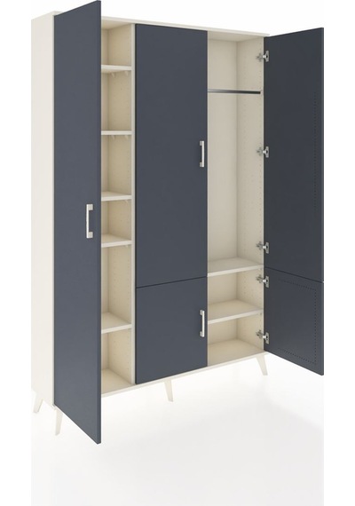 Arges Dolap 7 Raflı 5 Kapaklı Tek Askılı 132x30x195 Aytaşı-an... Aytaşı