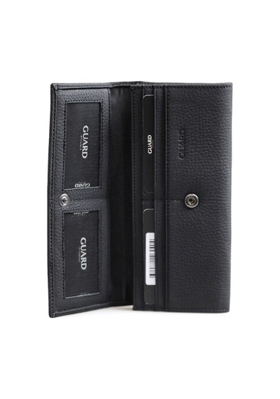 Guard Leather Guard Mat Siyah Deri Kadın Cüzdanı Çok Renkli