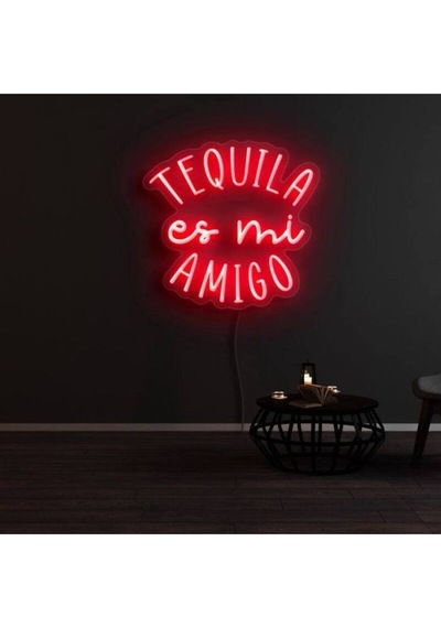 Tequıla Es Mi Amıgo Yazılı Neon Tabela Kırmızı