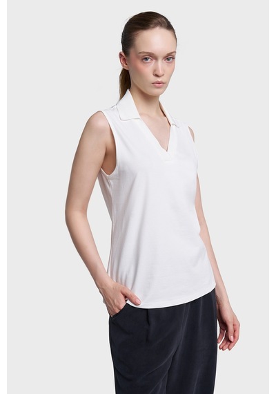 Lescon Kadın Polo Yaka Atlet 26y-2114 Beyaz