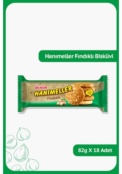 Ülker Hanımeller Fındıklı Bisküvi x 18 Adet